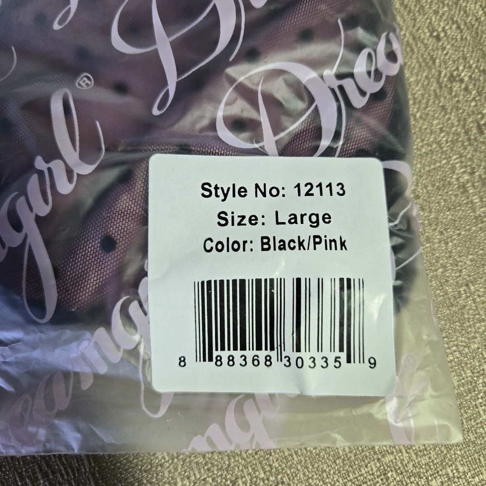 DREAMGIRL | Retro Dot Garter Chemise in Black/Pink sz L - Picture 5 of 6